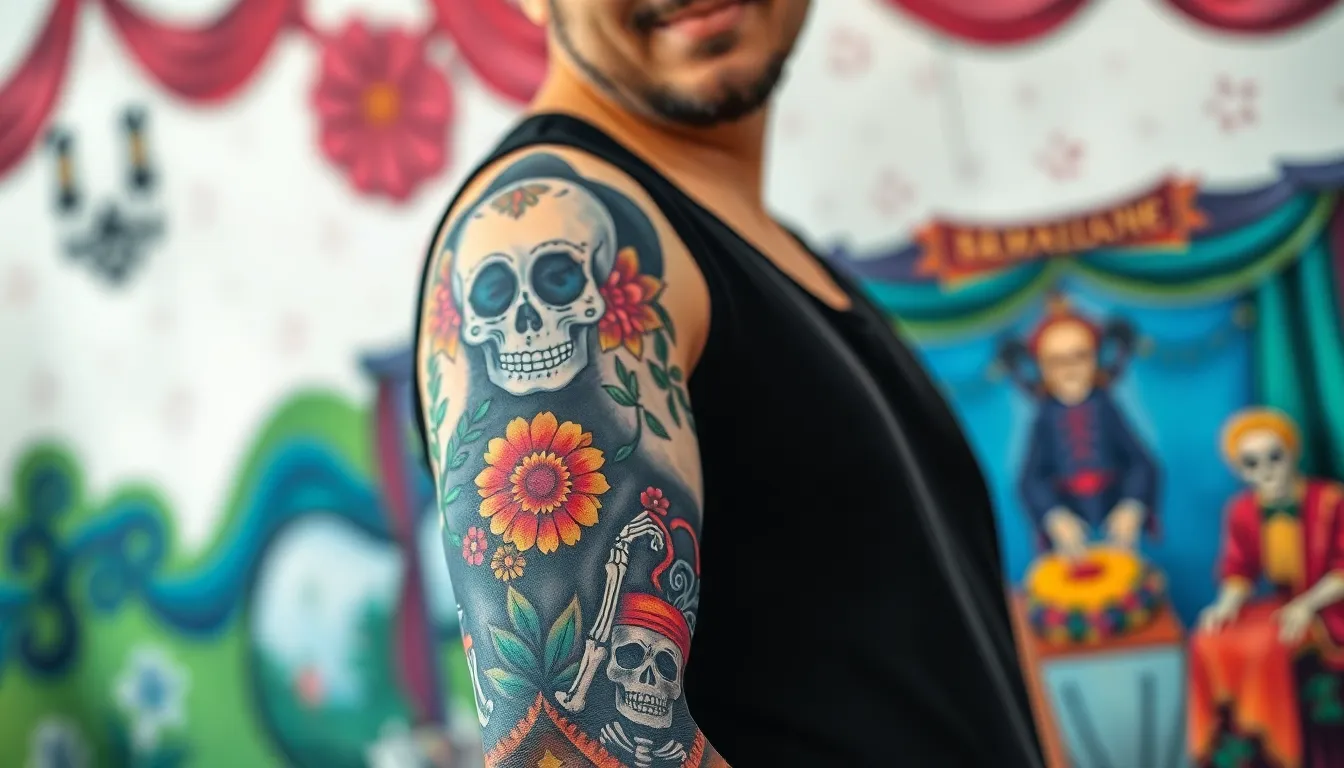 50+ Dia de los Muertos Tattoo Ideas Men Love: Bold Designs & Cultural Meaning 12 50+ Dia de los Muertos Tattoo Ideas Men Love: Bold Designs & Cultural Meaning 11