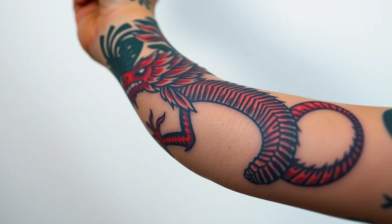 50+ Epic Dragon Tattoo Designs for Men's Forearms (2025 Style Guide) 11