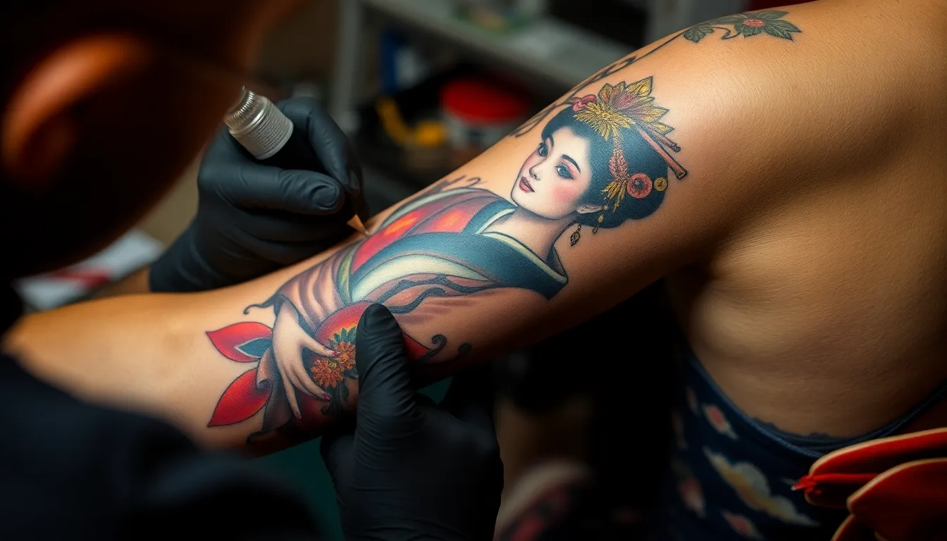 Bold Geisha Tattoo Designs for Men: Traditional Japanese Art Meets Modern Masculinity 12 Bold Geisha Tattoo Designs for Men: Traditional Japanese Art Meets Modern Masculinity 11