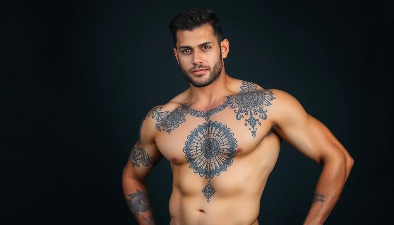 50+ Bold Henna Tattoo Designs for Men: From Tribal to Minimalist Styles 11