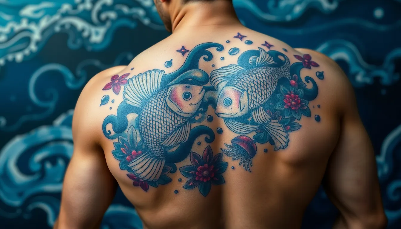 50+ Pisces Zodiac Tattoo Ideas for Men: From Minimalist to Bold Designs 12 50+ Pisces Zodiac Tattoo Ideas for Men: From Minimalist to Bold Designs 11