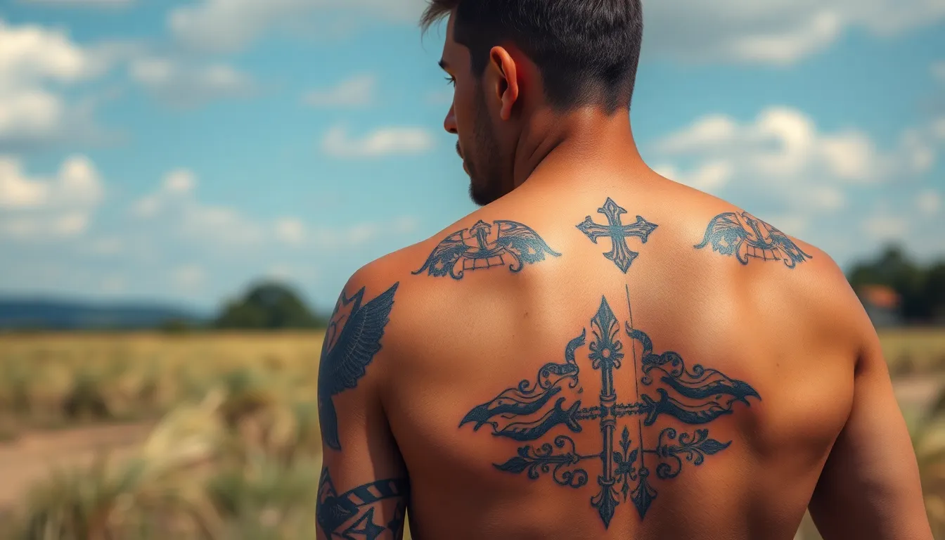 50+ Best Upper Back Tattoo Ideas for Men: From Bold Dragons to Sacred Geometry 12 50+ Best Upper Back Tattoo Ideas for Men: From Bold Dragons to Sacred Geometry 11