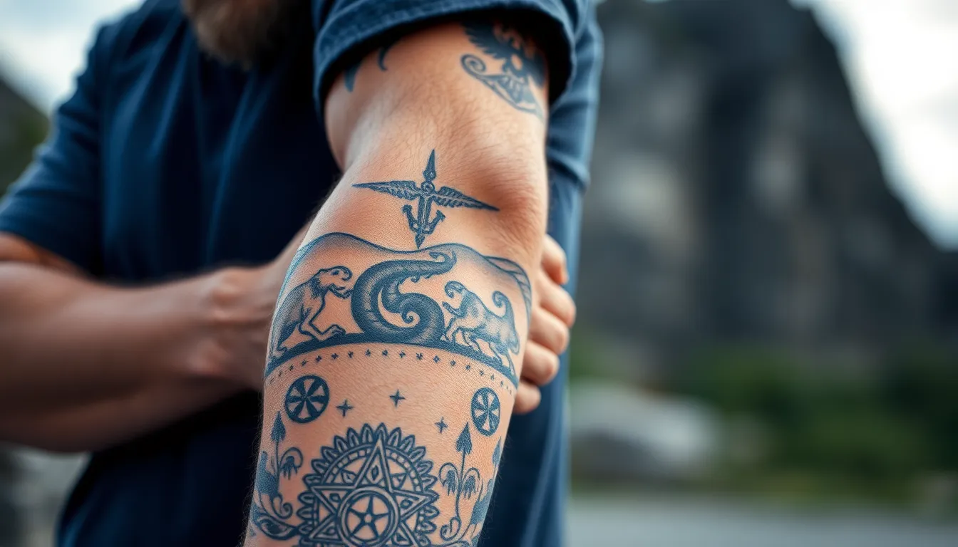 Viking Sleeve Tattoo Ideas for Men: Norse Mythology Designs & Meanings 11