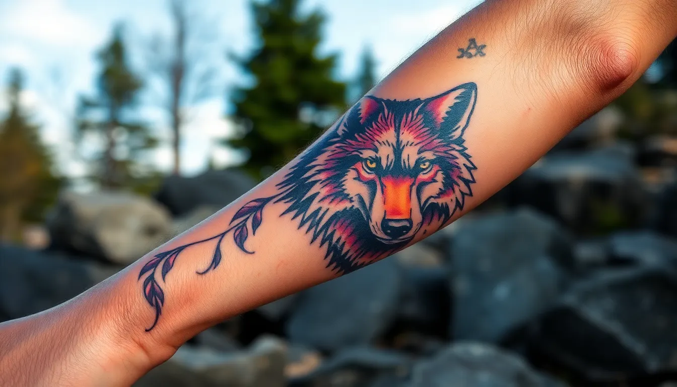 50 Wolf Forearm Tattoo Ideas for Men: Designs, Styles & Meaning Guide 12 50 Wolf Forearm Tattoo Ideas for Men: Designs, Styles & Meaning Guide 11