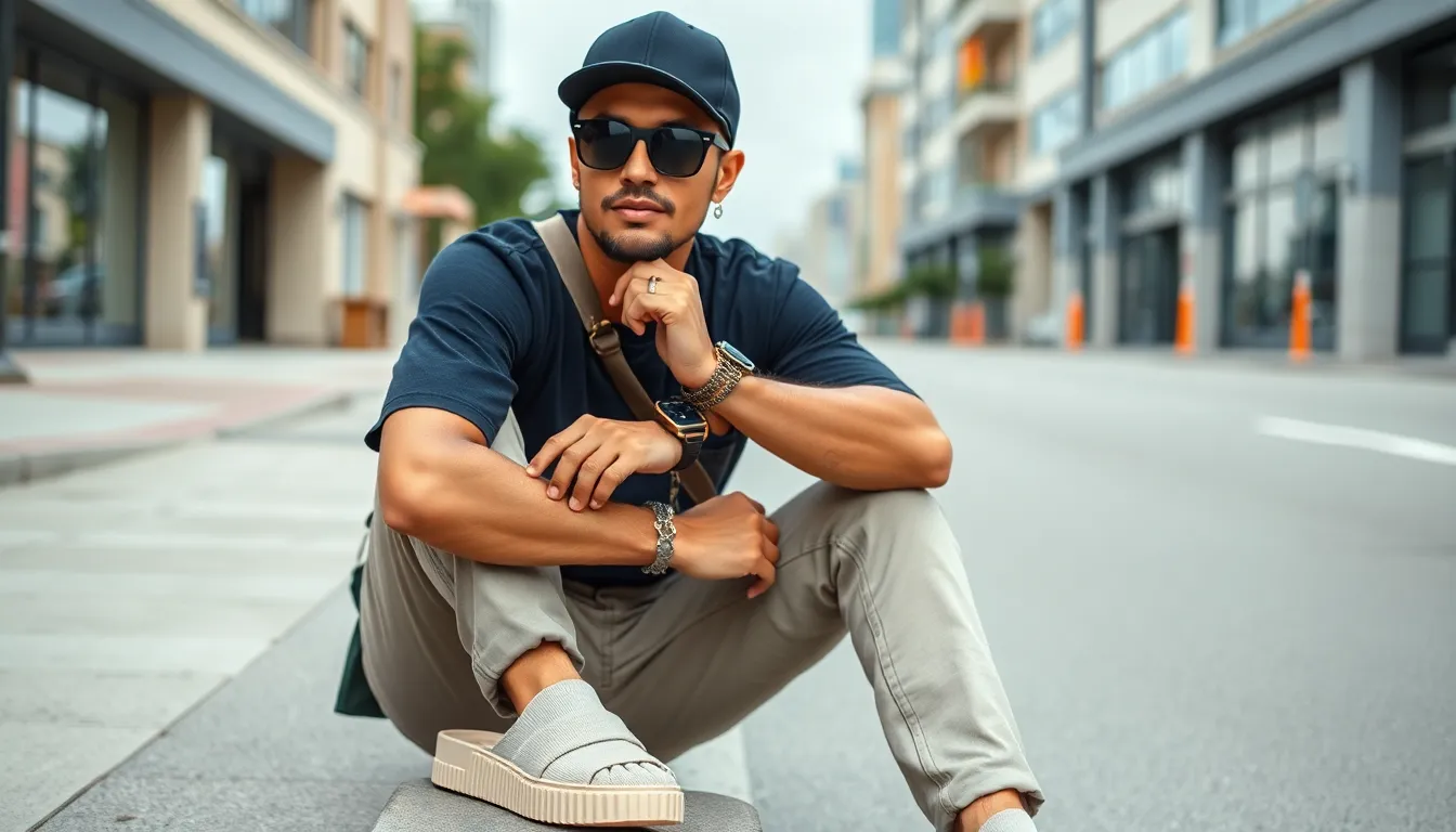 25 Fresh Yeezy Slides Outfit Ideas for Men That Actually Look Good 12 25 Fresh Yeezy Slides Outfit Ideas for Men That Actually Look Good 11