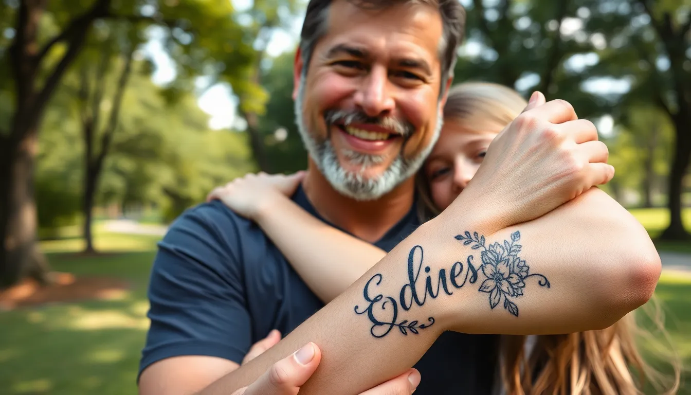 50+ Meaningful Daughter Name Tattoo Ideas for Men: From Script to Symbols 14 50+ Meaningful Daughter Name Tattoo Ideas for Men: From Script to Symbols 13