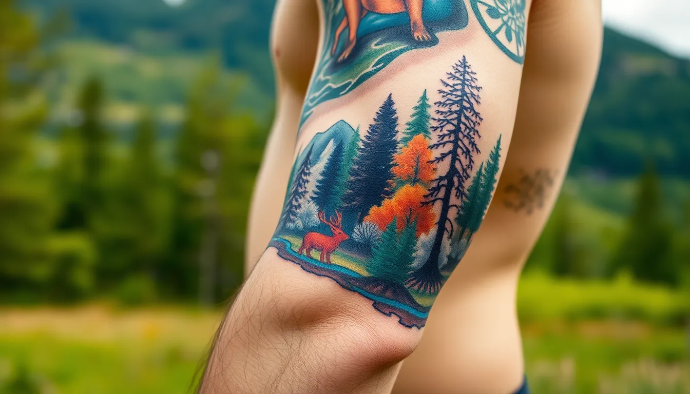 50 Forest Sleeve Tattoo Ideas for Men: Nature-Inspired Designs & Placement Tips 14 50 Forest Sleeve Tattoo Ideas for Men: Nature-Inspired Designs & Placement Tips 13