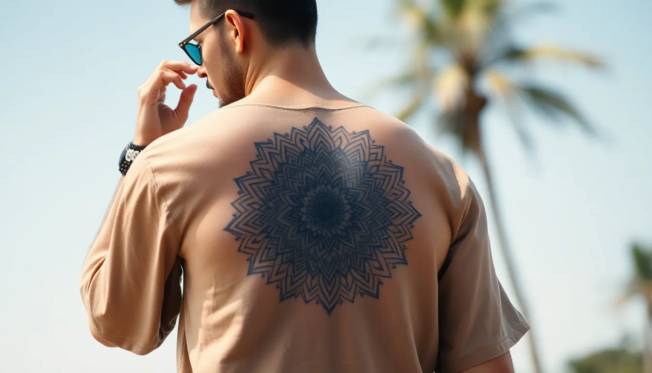 Ultimate Guide to Mandala Back Tattoos for Men: Designs, Meaning & Placement Tips 14 Ultimate Guide to Mandala Back Tattoos for Men: Designs, Meaning & Placement Tips 13