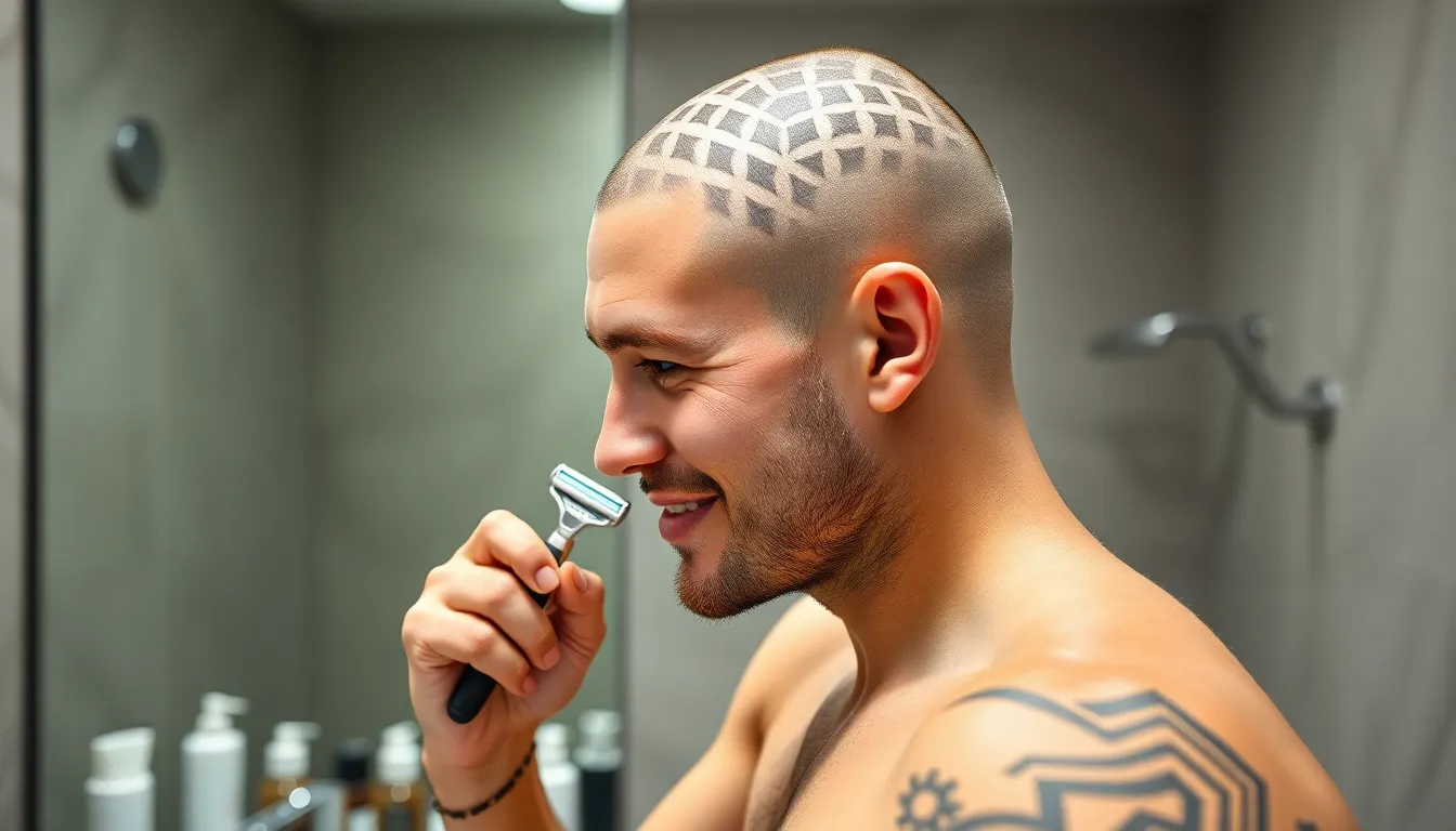 25 Stunning Shaved Head Designs for Men: From Classic to Creative Patterns 14 25 Stunning Shaved Head Designs for Men: From Classic to Creative Patterns 13