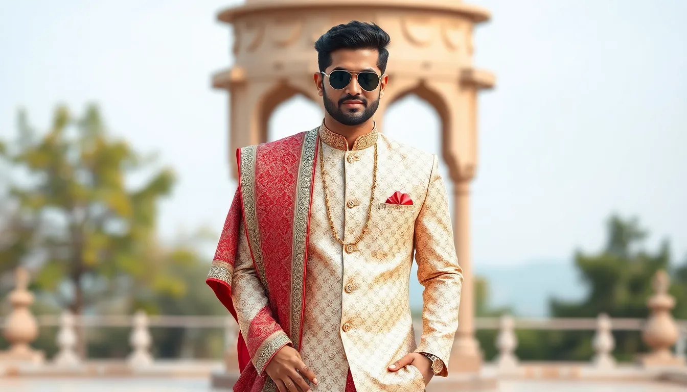 Sherwani with Shawl for Men: 7 Stunning Styles That Will Make You Stand Out 13