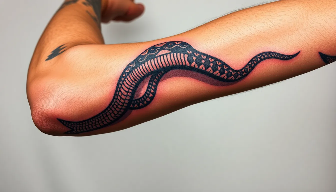 Snake Arm Tattoo for Men: 50+ Bold Designs & Cultural Meanings Guide 14 Snake Arm Tattoo for Men: 50+ Bold Designs & Cultural Meanings Guide 13
