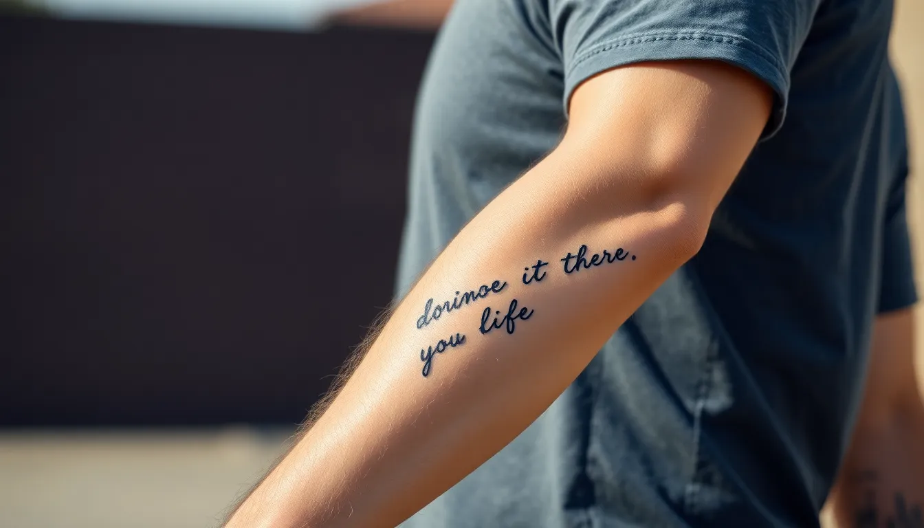50+ Best Forearm Quote Tattoos for Men: Powerful Ideas & Font Styles 13