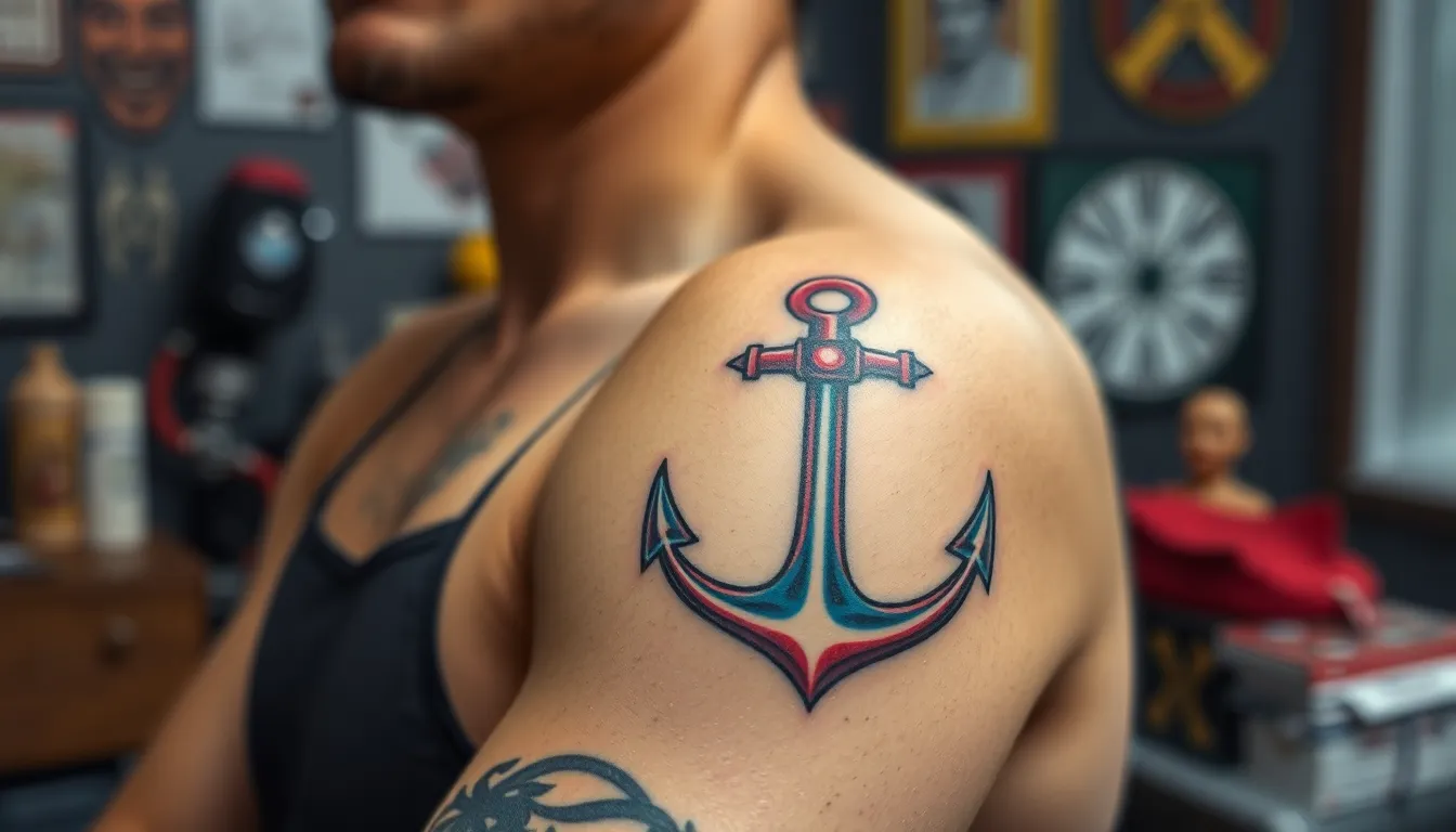 50 Bold Anchor Tattoo Designs for Men: From Classic to Modern Styles 16 50 Bold Anchor Tattoo Designs for Men: From Classic to Modern Styles 15