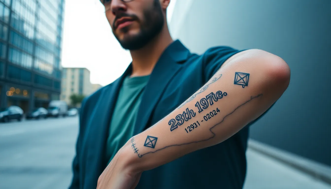 50+ Birthdate Tattoo Ideas for Men: Meaningful Designs & Placement Tips 16 50+ Birthdate Tattoo Ideas for Men: Meaningful Designs & Placement Tips 15