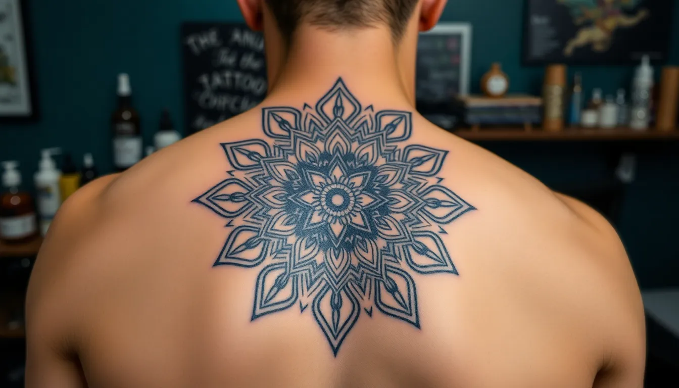 Ultimate Guide to Mandala Back Tattoos for Men: Designs, Meaning & Placement Tips 16 Ultimate Guide to Mandala Back Tattoos for Men: Designs, Meaning & Placement Tips 15