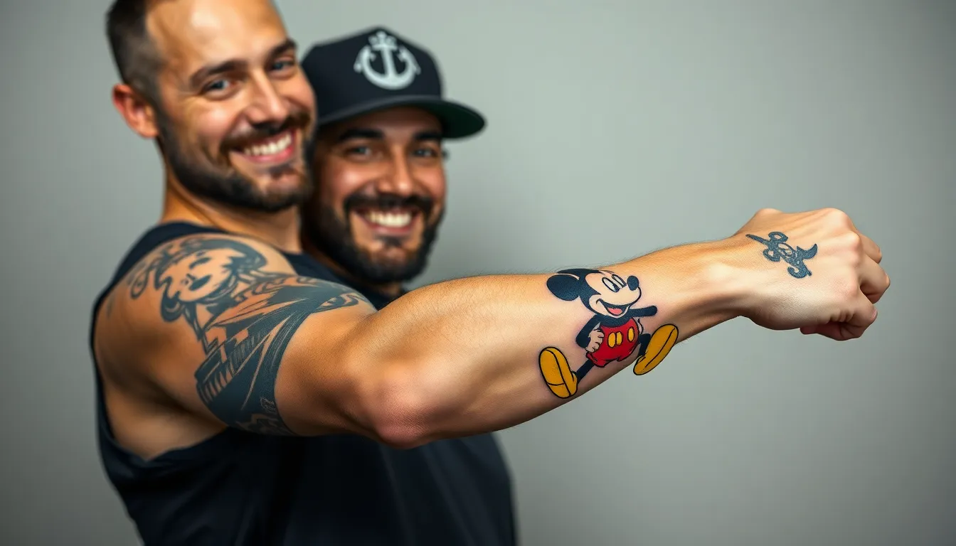 Mickey Mouse Tattoo Ideas for Men: 50+ Bold Designs That Redefine Masculine Ink 16 Mickey Mouse Tattoo Ideas for Men: 50+ Bold Designs That Redefine Masculine Ink 15