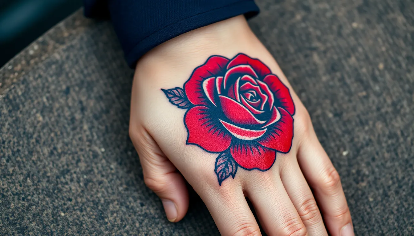 50+ Bold Rose Tattoo Designs for Men's Hands: Complete Style Guide 2025 16 50+ Bold Rose Tattoo Designs for Men's Hands: Complete Style Guide 2025 15