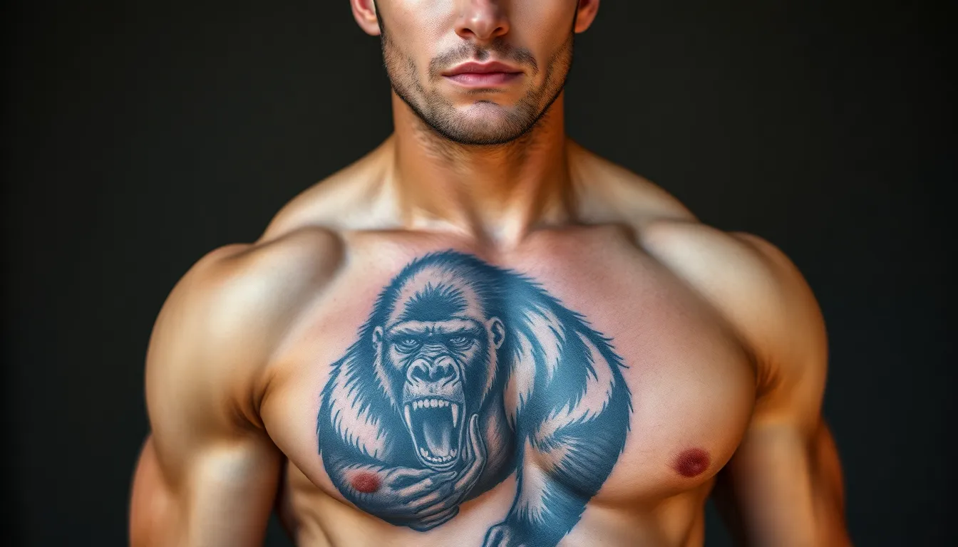 50+ Bold Gorilla Tattoo Ideas for Men: From Realistic to Tribal Designs 18 50+ Bold Gorilla Tattoo Ideas for Men: From Realistic to Tribal Designs 17