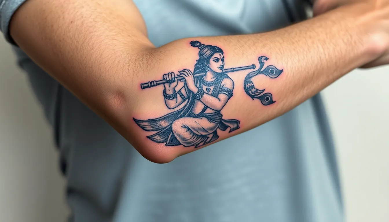 50+ Powerful Krishna Tattoo Designs for Men: Spiritual Ink Ideas & Meanings 18 50+ Powerful Krishna Tattoo Designs for Men: Spiritual Ink Ideas & Meanings 17