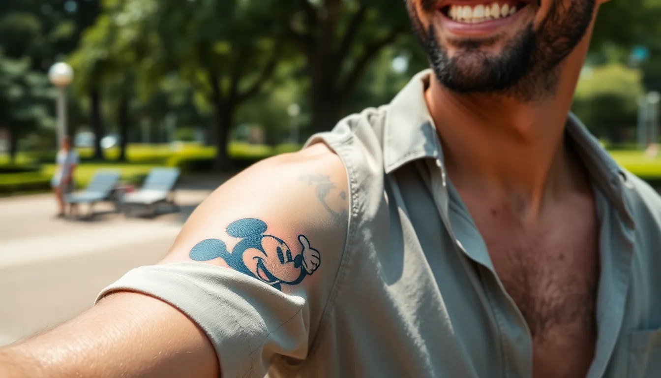 Mickey Mouse Tattoo Ideas for Men: 50+ Bold Designs That Redefine Masculine Ink 18 Mickey Mouse Tattoo Ideas for Men: 50+ Bold Designs That Redefine Masculine Ink 17