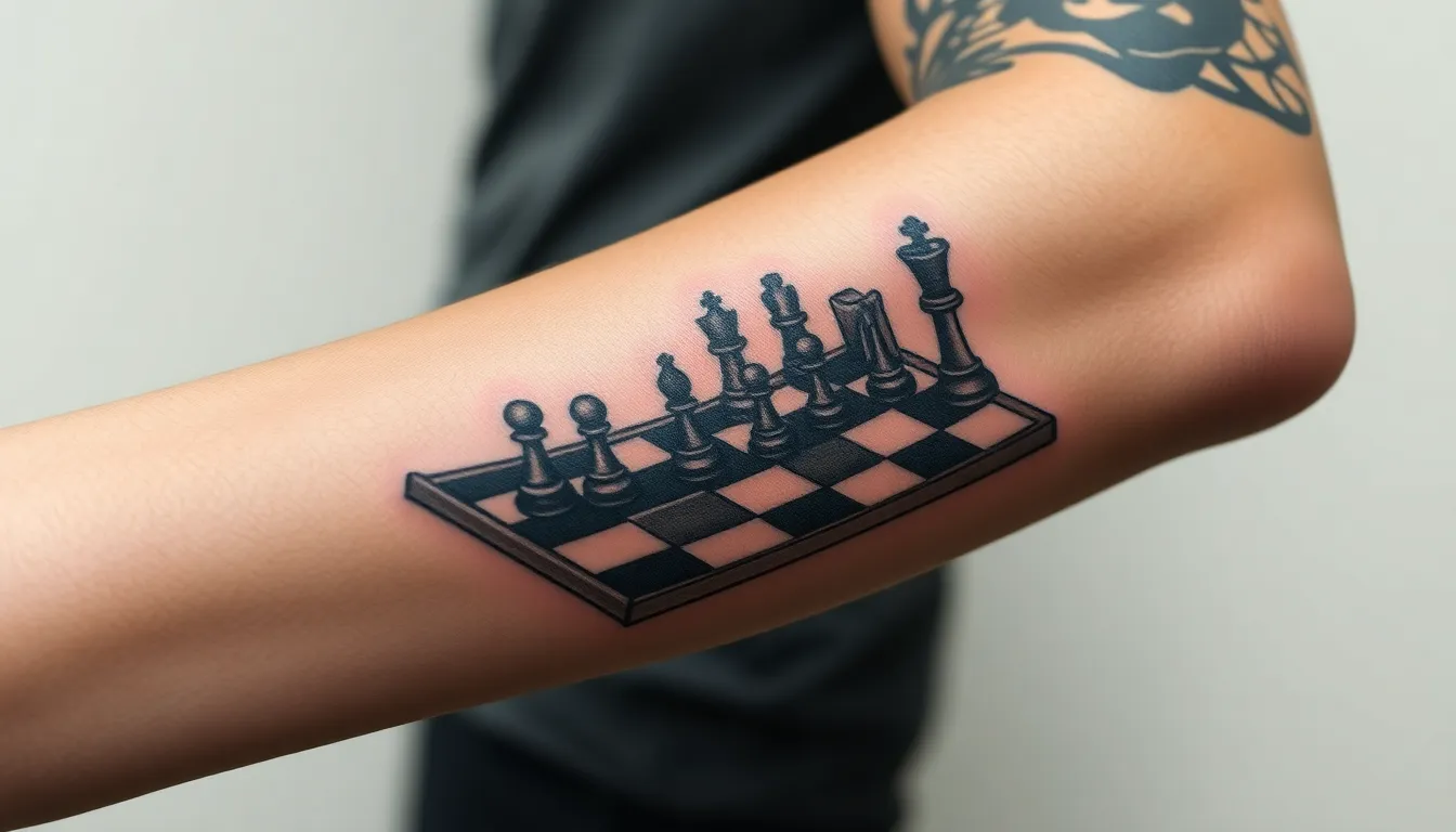 25 Epic Chess Tattoo Ideas for Men: From Kings to Checkmate Designs 2 25 Epic Chess Tattoo Ideas for Men: From Kings to Checkmate Designs 1