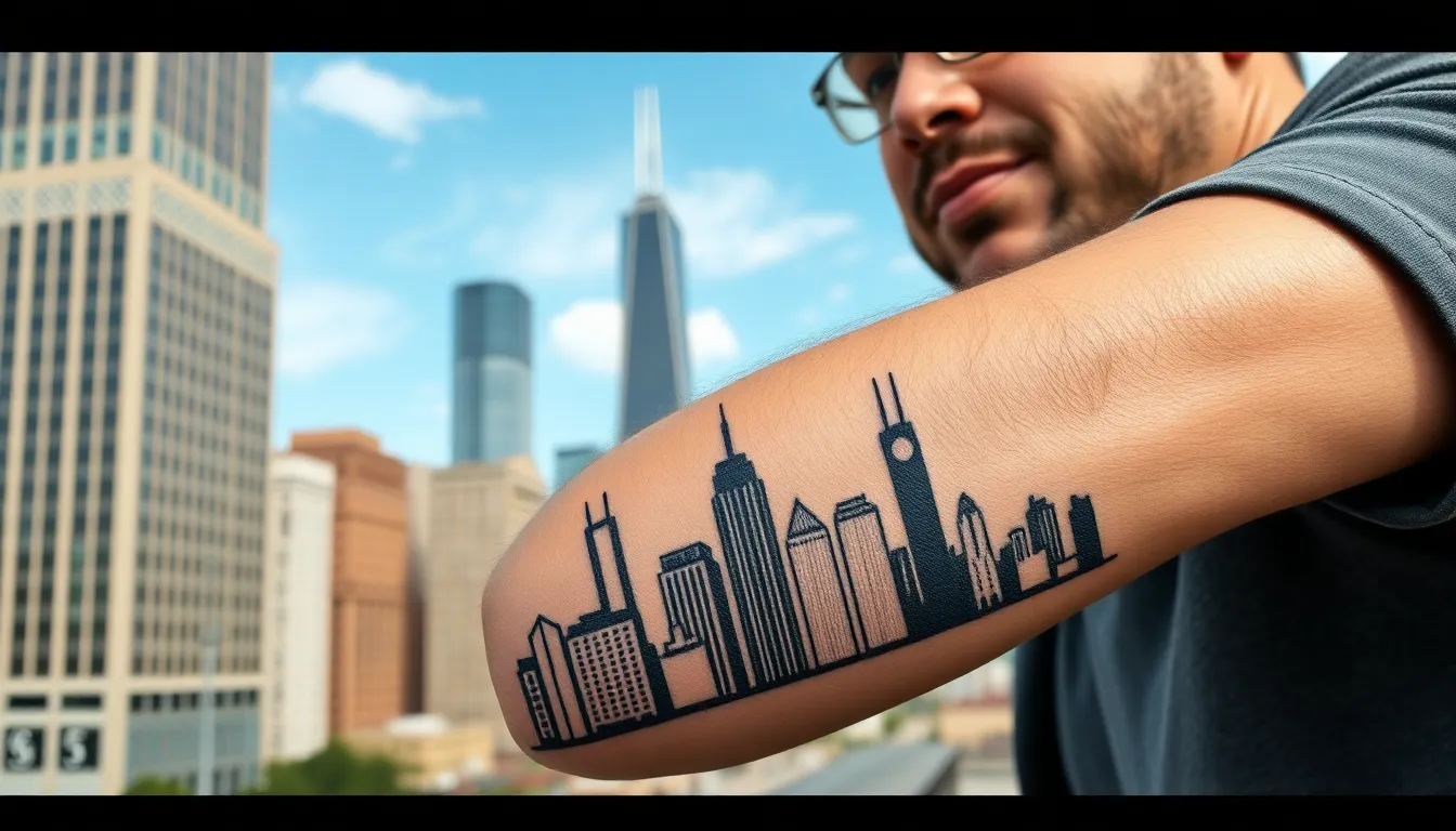 50 Stunning City Tattoo Ideas for Men: Urban Skylines & Street Art Designs 1