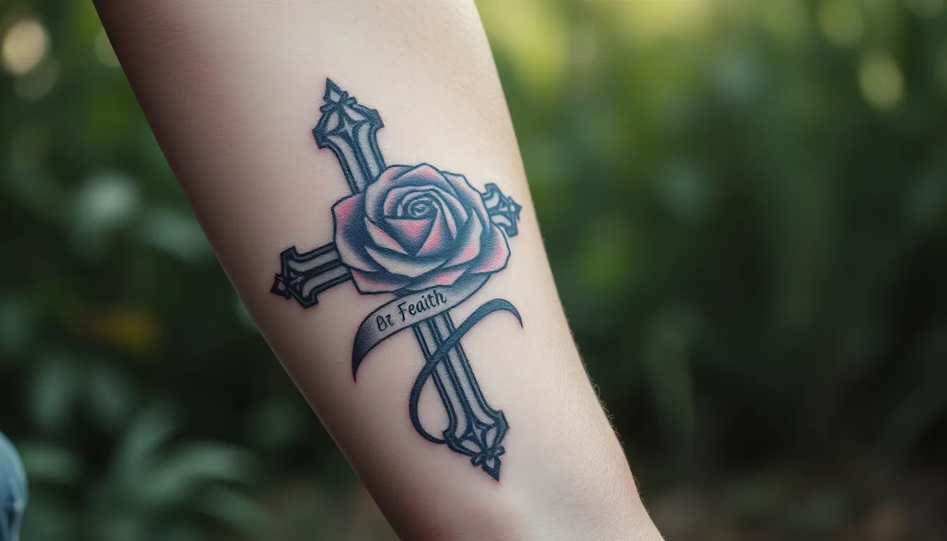 Cross and Roses Tattoo for Men: 30+ Designs, Meanings & Placement Ideas 2 Cross and Roses Tattoo for Men: 30+ Designs, Meanings & Placement Ideas 1