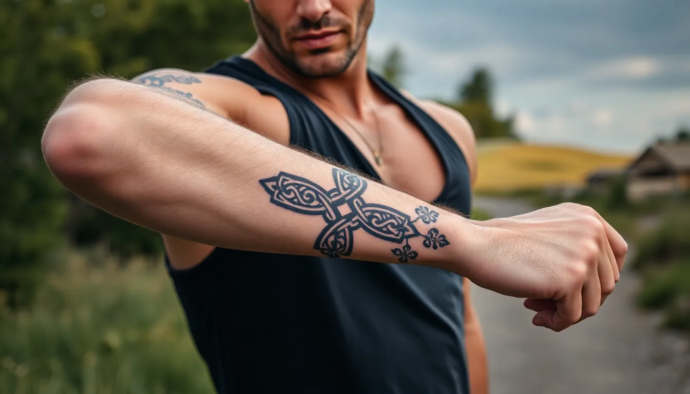 50+ Bold Cross Tattoo Ideas for Men's Forearms: Styles, Placement & Meaning 2 50+ Bold Cross Tattoo Ideas for Men's Forearms: Styles, Placement & Meaning 1