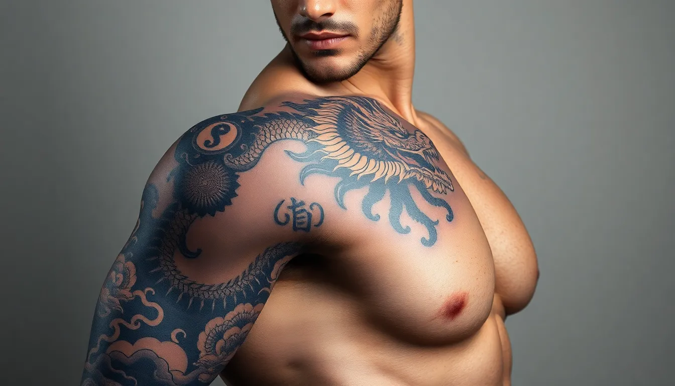 50 Epic Dragon Tattoo Sleeve Ideas for Men: Japanese, Celtic & Modern Designs 1