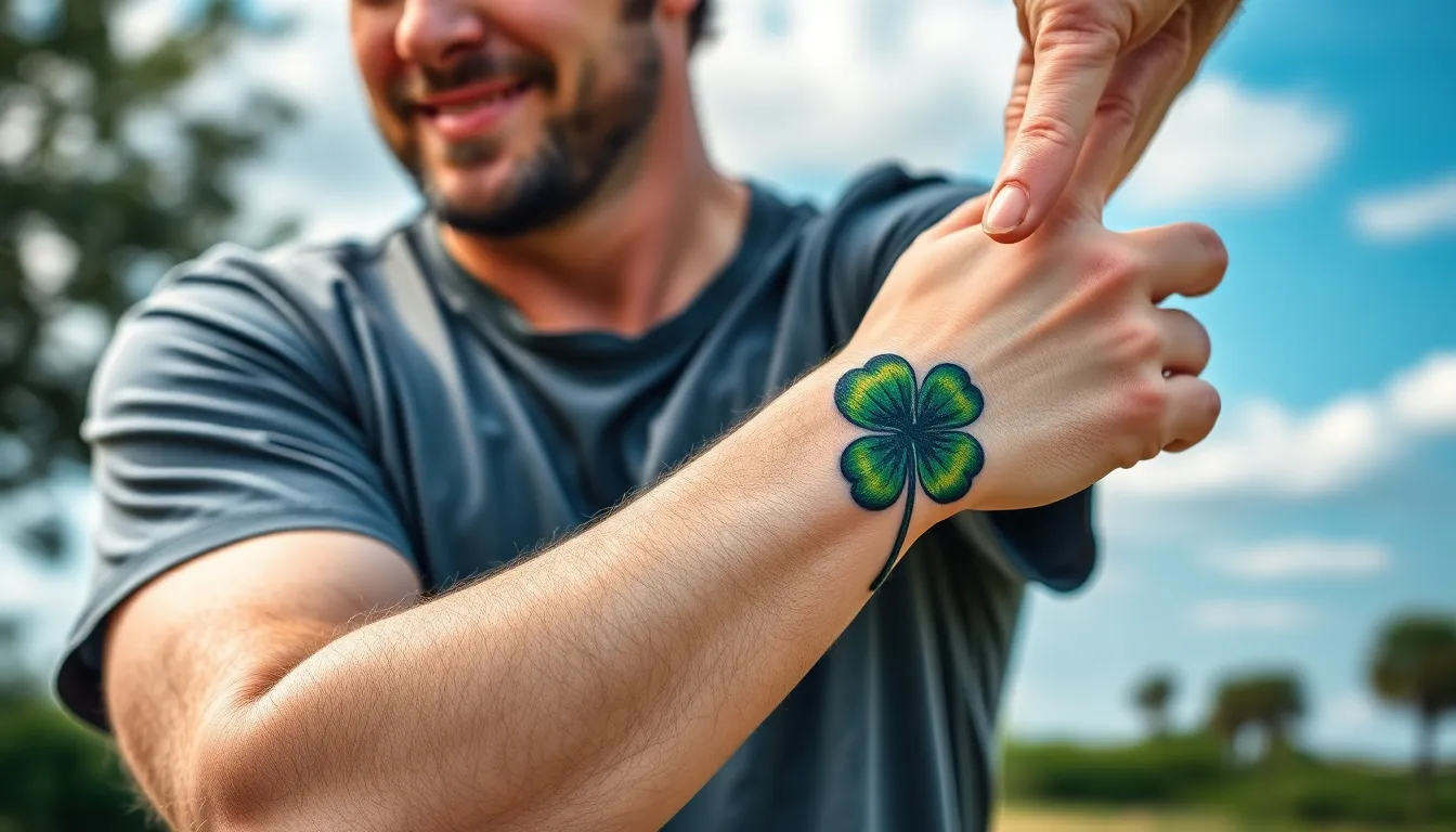 50 Best Four Leaf Clover Tattoo Ideas for Men: Designs, Meanings & Placement Tips 2 50 Best Four Leaf Clover Tattoo Ideas for Men: Designs, Meanings & Placement Tips 1