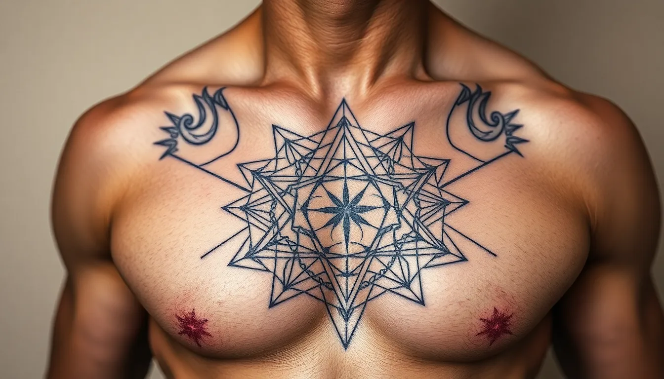 50 Bold Half Chest Tattoo Ideas for Men: Designs That Make a Statement 1