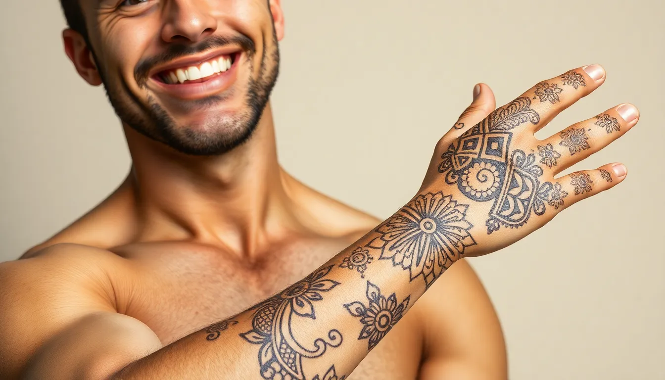 50+ Bold Henna Tattoo Designs for Men: From Tribal to Minimalist Styles 1