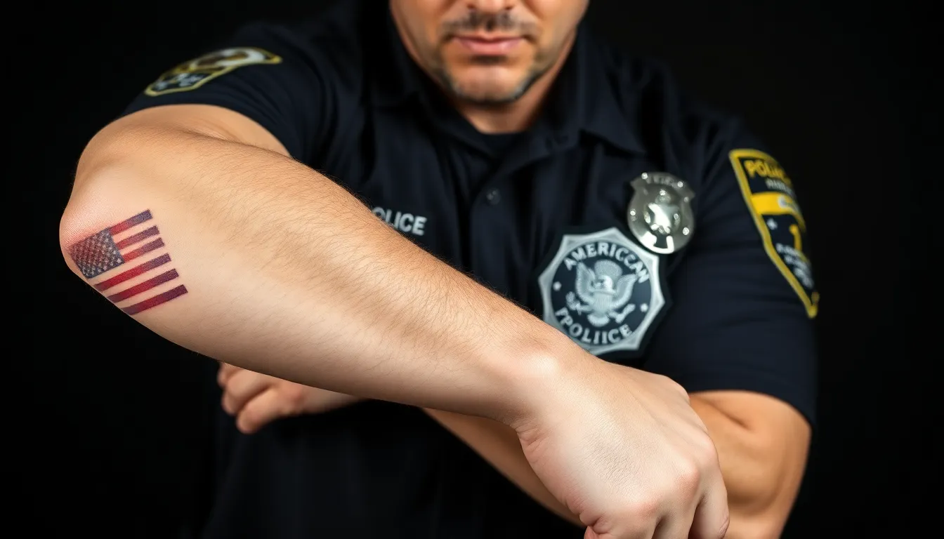 25 Powerful Police Tattoo Ideas for Men: Badges, Thin Blue Line & Memorial Designs 2 25 Powerful Police Tattoo Ideas for Men: Badges, Thin Blue Line & Memorial Designs 1