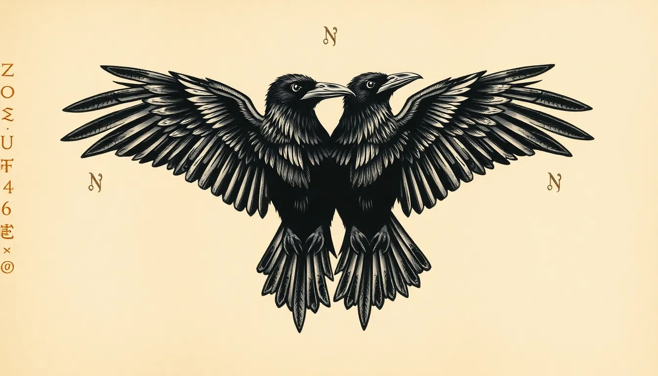 50+ Striking Raven Tattoo Ideas for Men: From Norse to Minimalist Designs 2 50+ Striking Raven Tattoo Ideas for Men: From Norse to Minimalist Designs 1
