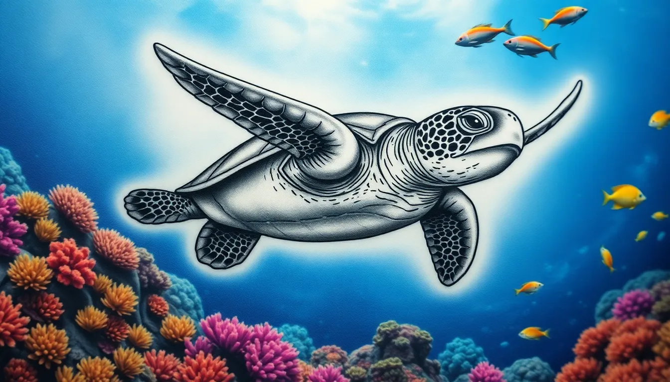 50+ Sea Turtle Tattoo Ideas for Men: Designs, Meanings & Placement Guide 2 50+ Sea Turtle Tattoo Ideas for Men: Designs, Meanings & Placement Guide 1