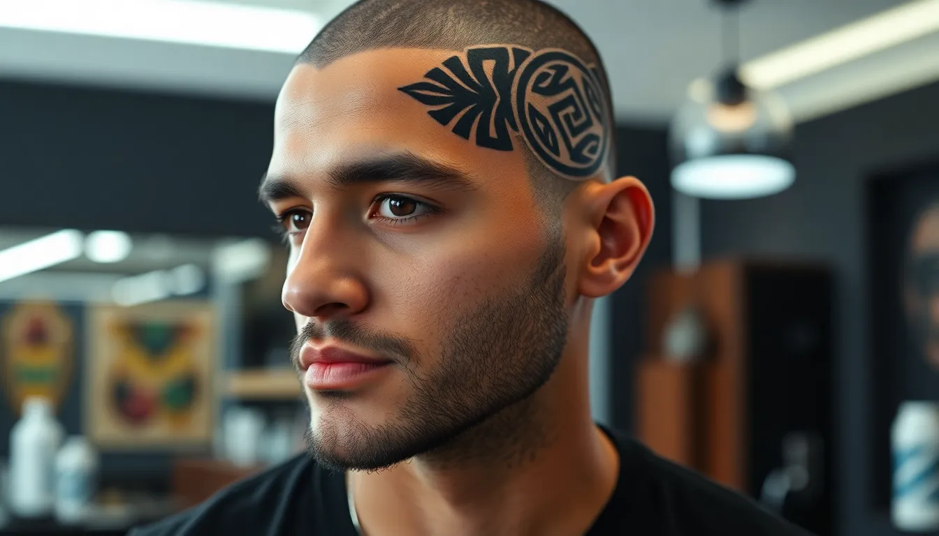 25 Stunning Shaved Head Designs for Men: From Classic to Creative Patterns 2 25 Stunning Shaved Head Designs for Men: From Classic to Creative Patterns 1