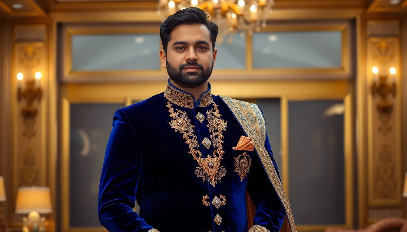 Sherwani with Shawl for Men: 7 Stunning Styles That Will Make You Stand Out 1