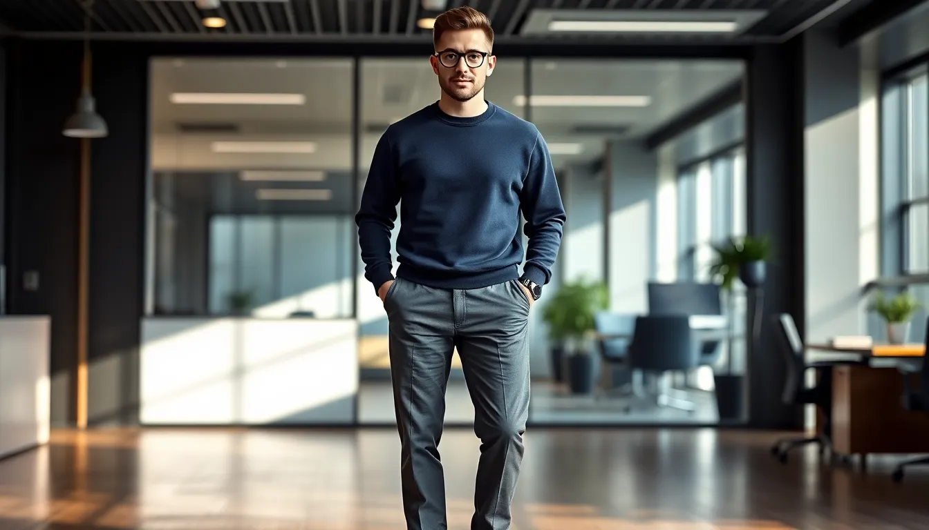 25 Stylish Sweat Shirt Outfits for Men That Actually Look Amazing 2 25 Stylish Sweat Shirt Outfits for Men That Actually Look Amazing 1