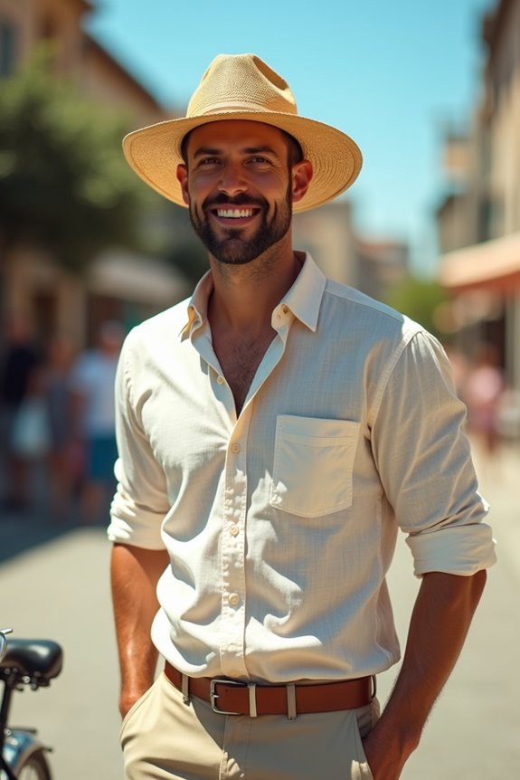 casual straw hat styling