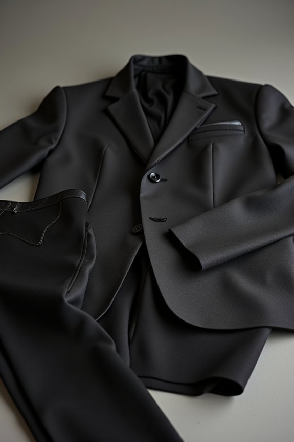 dark pants dark shirt blazer