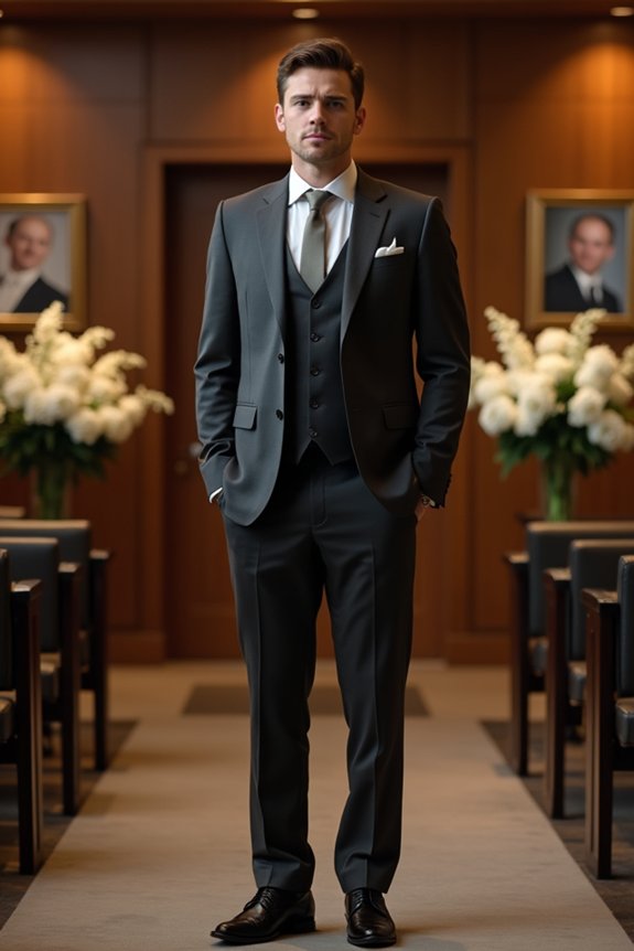dark suit for formal wakes