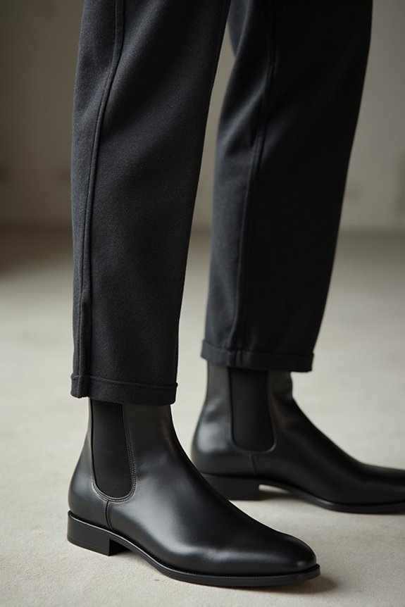 hem above boot shaft for streamlined look