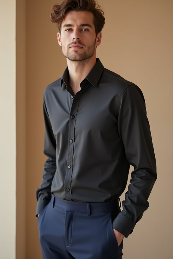 neutral beige grey shirts with blue pants versatility