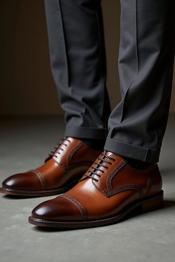 visual clash of brown shoes