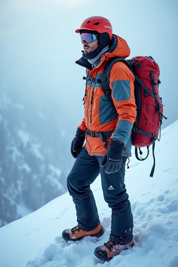 winter layering moisture wicking insulating protective ensemble
